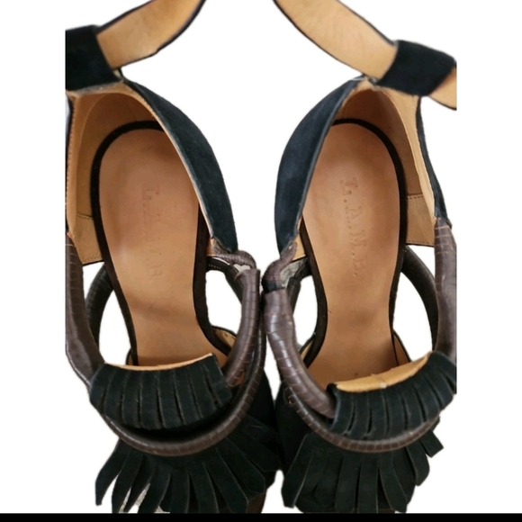 L.A.M.B Gwen Stefani Black And Brown Suede Hortensia Heel 7 - Picture 9 of 11